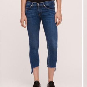 Rag & bone capri asymmetrical jeans